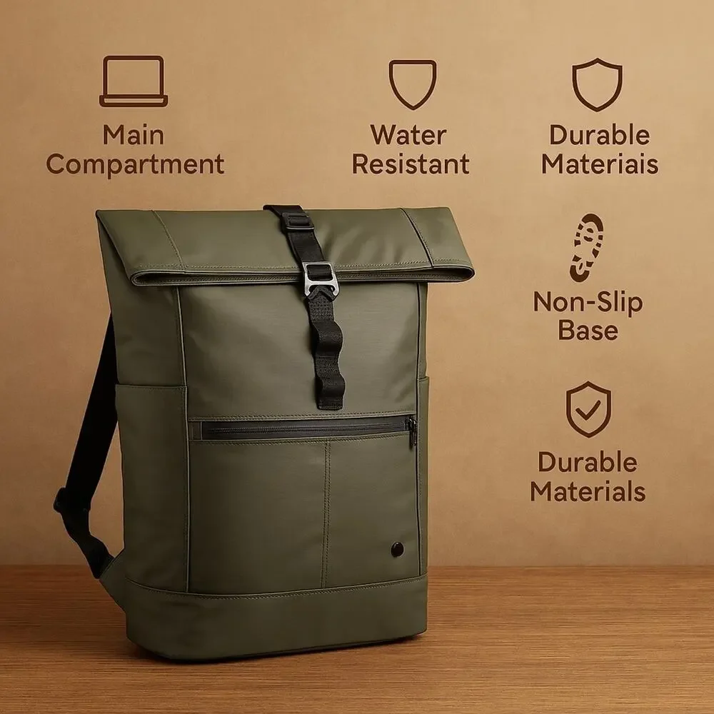 Outdoor Gear Backpack Roll Top Water Resistant Green Hiking Hunting Large Bag L